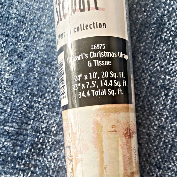 VTG Jessica Stewart Mozart's Violin Christmas Wrap  & Matching Tissue #6976 NOS - Picture 6 of 10